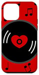 Coque pour iPhone 12 mini notes de musique disque vinyle album coeur rouge valentines vintage