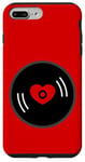 Coque pour iPhone 7 Plus/8 Plus disque vinyle vintage cœur album rouge valentines mignon rétro