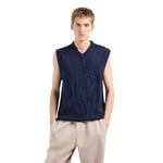 Armani Exchange Men's Wool Mix V-Neck Pullover Sweater Vest, Navy, S