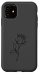 Coque pour iPhone 11 Rose noire abstraite dessin minimaliste Line Art