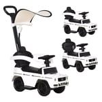 HOMCOM Kids Ride-on Push Car 3 in 1 Benz G350 Baby Floor Slider Walker - White