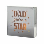 Dad You're A Star Light Up Glass Plaque Mirror Block Wall Decoration Gift Idea