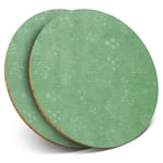 2 x Coasters - Green Science Atom Print Chemistry Physics  #45231