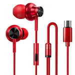 USB Type-C Earbuds in-Ear Stereo Bass Noise Canceling Headphones with Mic Compatible with type-c phone as Google Pixel 2/3/4/2xl/3xl/4XL, Huawei, HTC, Essential Phone ect