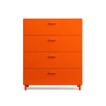 Relief - Relief Chest of Drawers Wide Legs Orange - Lipastot - TAF Studio - Oranssi - Metalli/Puu