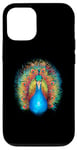 Coque pour iPhone 12/12 Pro Blue Peacock Print Teal Feathers Bird Lover Men Women