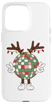 iPhone 15 Pro Max Christmas disco ball with antlers, peace sign, reindeer Case