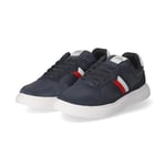 Tommy Hilfiger Homme Light Cupsole LTH Mix Stripes FM0FM04889 Baskets à Semelle, Bleu (Desert Sky), 44.5 EU