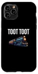 Coque pour iPhone 11 Pro Œuvre d'art amusante en train de Noël Toot Tut Toot