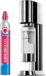 SodaStream Enso Cordless Sparkling Water Maker, Sparkling Water Machine & 1L Dishwasher Safe Bottle & Quick Connect Co2 Gas Bottle for Home Carbonated Water - Argento