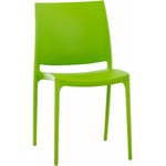 Décoshop26 - Chaise de jardin en plastique vert design simple empilable