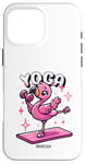 Coque pour iPhone 16 Pro Max Yoga Drôle Flamingo Mignon Fitness Entraînement Femmes Gym