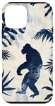 Coque pour iPhone 12 mini Bleu Minimaliste Tropical Vintage Bigfoot Mythique Sasquatch