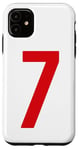 iPhone 11 Number 7 in Red printed both sides Case