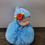 Ifingerring Femme Porte-clés, Européen Fleur Poupée Porte-Clés Bleu Fille en Peluche Sac Mignon Bébé Nouveauté Porte-Clés Pendentif, Accessoire De Mode Couple Ami Amant Fille Festival Fête Cadeau