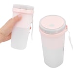 (Pink)300Ml USB Charging Electric Juicer Cup Portable Blender With 6 Leaf Knife