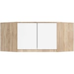 Surmeuble pour armoire AKORD S100 Chêne Sonoma 100 cm 2 portes façade Blanche 3 étagères 100x50x55 cm