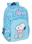 SNOOPY LOVE - Sac à dos d'école, adaptable au chariot, idéal pour les enfants de différents âges, confortable et polyvalent, qualité et résistance, bleu clair, M, Décontracté