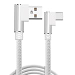 vinklad 90 graders laddare kabel USB a till USB c / iPhone Light (Type-C) vit 3 meter