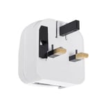 TECHBREY Adaptateur Prise Type E Tête Large avec Câble Droit à Prise Type G (UK) 53x53x41 mm  Blanc