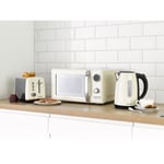 Daewoo Kensington Retro Matching Cream Jug Kettle Toaster Microwave Set 2-Slice