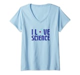 Femme I Love Science Atom Light T-Shirt avec Col en V