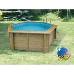 Piscine bois Azura 4,10 x 1,20 m + Kit margelles Ubbink