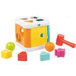 Chicco Cube à formes 2 en 1 , Cube d'Activité Bébé, Jeu de Tri des Formes avec 4 Formes Géométriques, 2 Balles et un Marteau, Cube Multi-Activités - Jeux Éducatif Enfants 10 Mois - 3 Ans