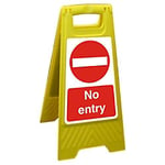 Floor Sign No Entry Polypropylene Yellow 60 x 30 cm