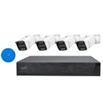 PNI House Kit Vidéo Surveillance IPMAX POE 3, NVR avec 4 Ports POE et 4 Caméras IP 3MP, POE + Gift Sticky Pad Blue