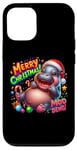 Coque pour iPhone 12/12 Pro Adorable bébé hippopotame Moo Deng Merry Christmas Cheer