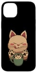 Coque pour iPhone 14 Plus Kawaii Kitty Latte Little Mouse Tasse à café Motif chat