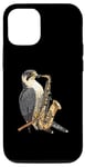 Coque pour iPhone 13 Pro Faucon pèlerin jouant du saxophone
