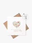 Little Green Paper Shop Sympathy flower heart Greeting Card