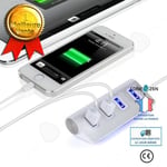 CONFO® multiprise usb secteur bureau pratique blanc chargeur design voyage électrique gain de place multiple 4 ports