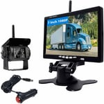 Kit de Caméra de Recul sans Fil avec Moniteur de Voiture lcd 7' Caméra de Recul Étanche de Vision Nocturne Stabilité du Signal d'image pour Camion