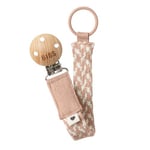 BIBS Pacifier Clip Braided Blush/Ivory Nappar 1 st