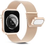 Higgs Métal Bracelet Compatible avec Bracelets Apple Watch 40/41/38mm 46mm 44mm Ultra 2 49mm 45mm 42mm Homme, Bracelet Double Magnétique pour iWatch Series 10 9 SE(se 2) 8 7 6 5 4 3 2 1,Metal Milanais