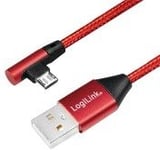 LogiLink Câble USB 2.0, USB-A - Micro USB, 1,0 m, rouge