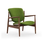 House of Finn Juhl - France Chair, Walnut, Cat. 2 Hallingdal 65 - 960 - Lenestoler - Finn Juhl - Grønn,Tre farget - Tre/Tekstilmateriale