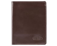 Big Skinny Men's Hipster Leather Bi-Fold Slim Wallet, Holds Up to 40 Cards, Brown