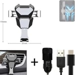  For Cubot X70 Airvent mount + CHARGER holder cradle bracket car clamp