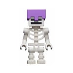 LEGO Minecraft Skeleton with Enchanted Diamond Helmet Minifigure from 21146