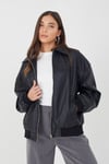 Brave Soul Womens Black 'Bourbon' Zip Through Pu Jacket - Size 10 UK