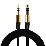 Audio Cable - 3.5mm AUX Cable 1m Audio Cable Car Headphone Speaker Cable - Black