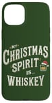 Coque pour iPhone 15 Plus My Christmas Spirit is Whiskey Funny Xmas Saying Drinking