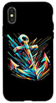 Coque pour iPhone X/XS Symbole de la mer ancre cool dans le style art abstrait Noël