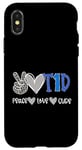 Coque pour iPhone X/XS Peace Love Cure : sensibilisation au diabète de type 1 (T1D)