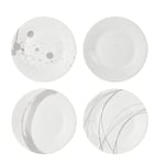 Royal Doulton Pacific Stone Set of 4 16cm Plates, Multi-Colour, White/Stone