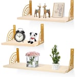 3PCS Étagères murales en bois Étagère à livres Étagère de rangement pour Pot de fleur Présentoir de salon Décor de salle de bain Étagère de rangement